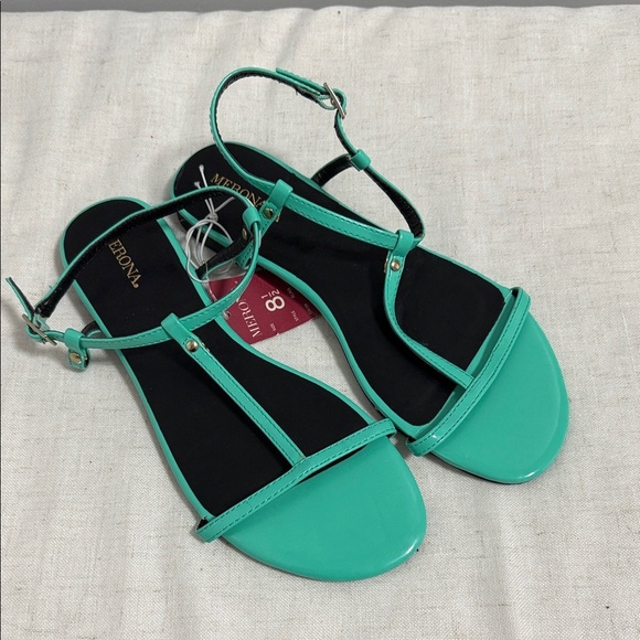 NWT Merona Women’s Alma Turquoise Sandals Flats size 8.5 - Picture 1 of 4